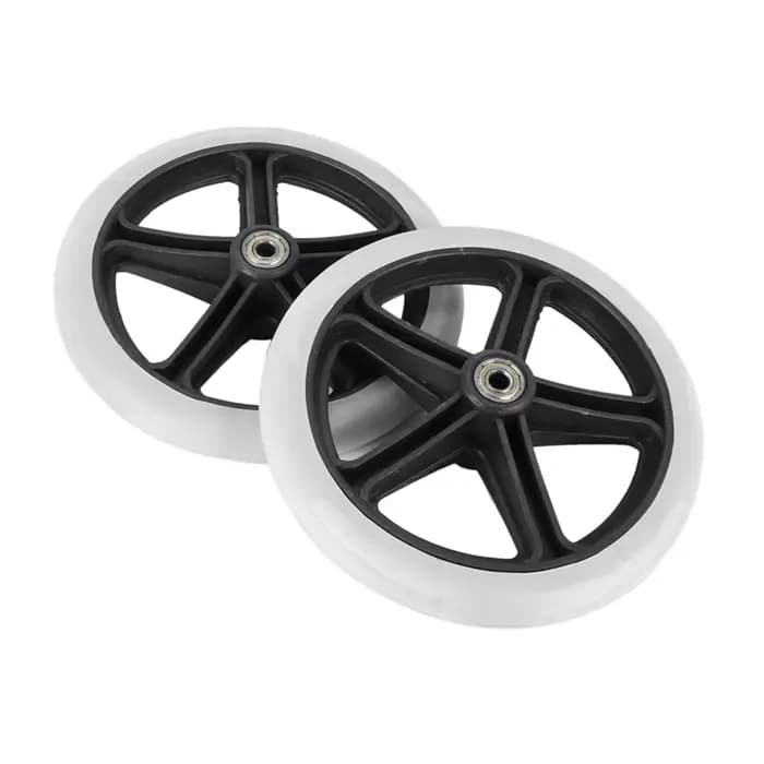 4PCS 200Mm (8 pouces) en caoutchouc petit Non marquant accessoires de roue de fauteuil roulant PP roulettes de chaise