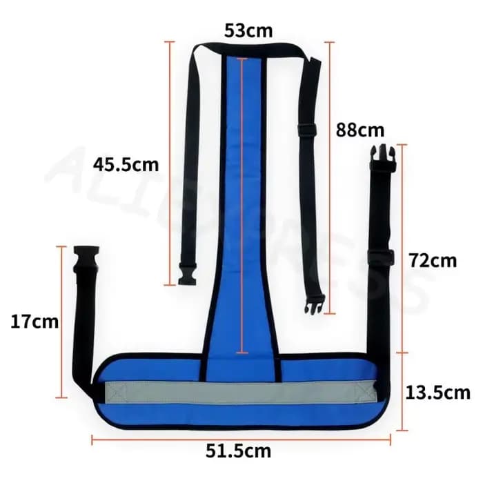 Ceinture de sécurité anti-chute pour fauteuil roulant avec coussin avant réglable