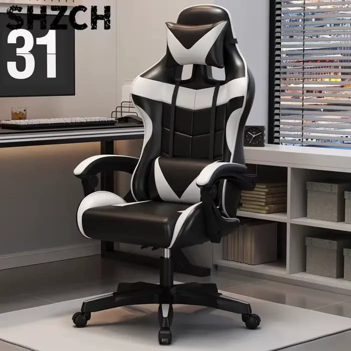 Chaise de jeu ergonomique, chaise de bureau réglable, chaise d'ordinateur pivotante, roulettes silencieuses, support lombaire, siège confortable, pour la maison