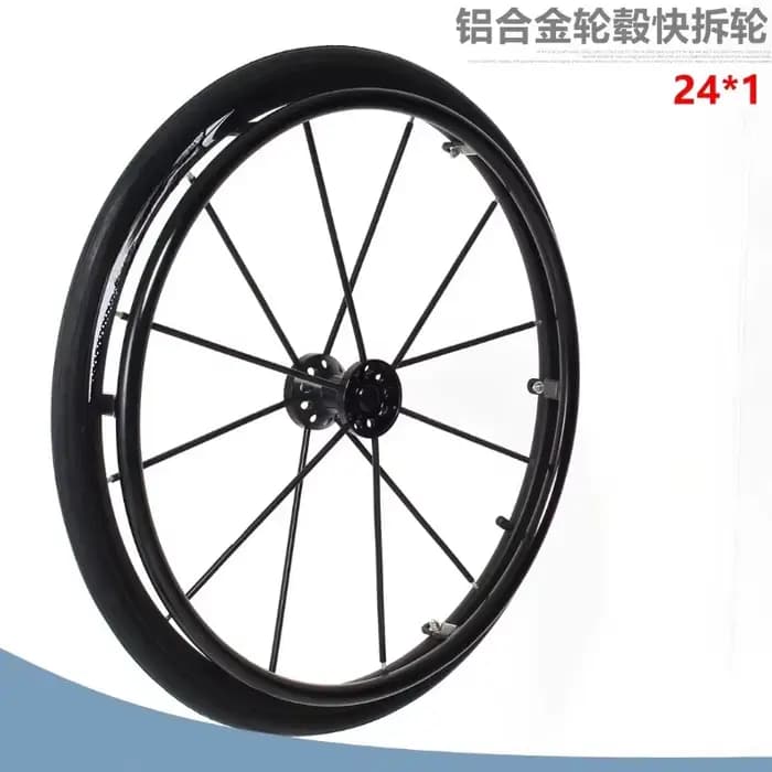Roue de 24 x 1, 0 pouces pour fauteuils roulants sportifs avec roulement de 1/2 pouce (12
