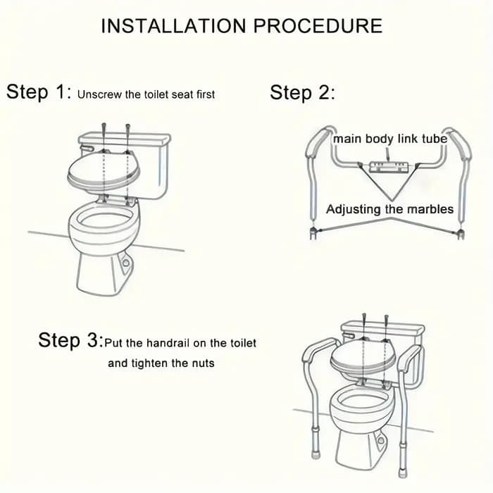 Garde-corps de sécurité pour toilettes