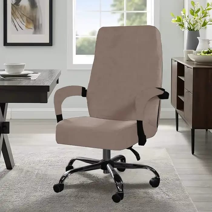Housse de chaise de direction en velours pour ordinateur, nouvelles housses de chaise d'ordinateur en cuir, housse élastique extensible pour chaises de bureau pivotantes, 2026