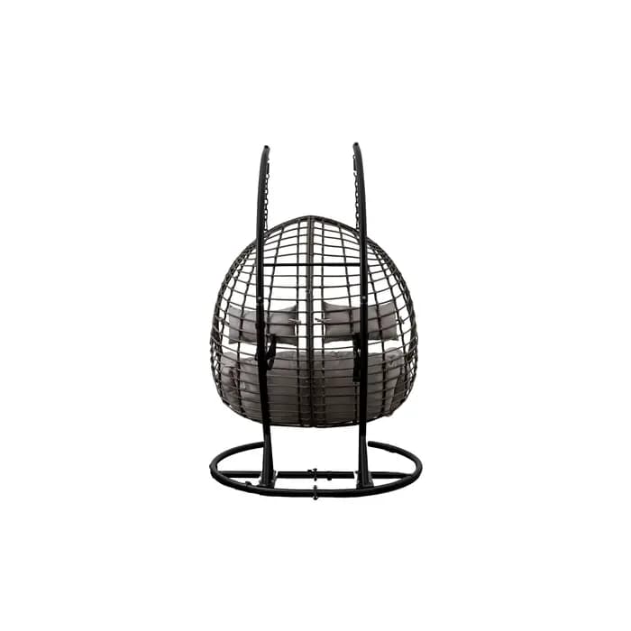Chaise pivotante surdimensionnée en rotin, Double siège en osier, chaise d'extérieur, meubles de jardin, terrasse, grand fauteuil de Patio, siège profond