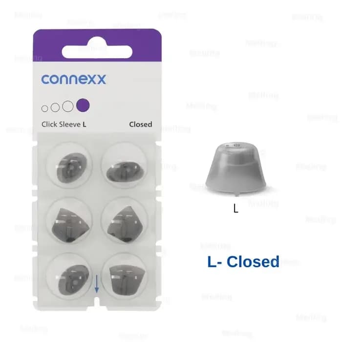 Kit d'accessoires pour appareils auditifs Signia/Rexton Vibe | Domes ouvertes + manchons Connexx Click + embouts