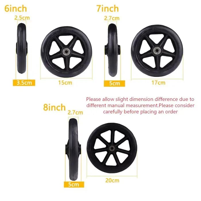 Roues en caoutchouc lisses et flexibles pour fauteuil roulant