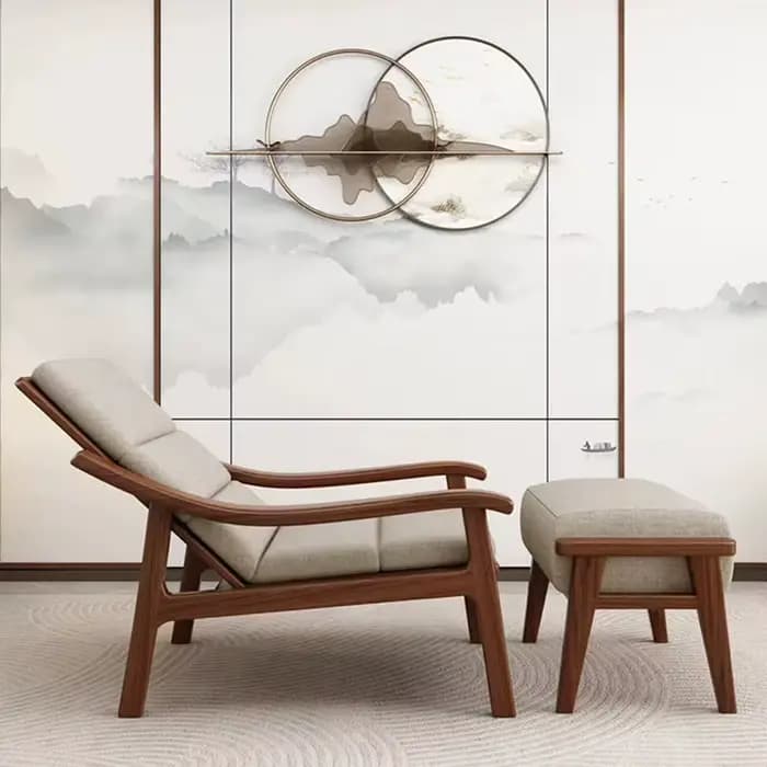 Pouf ottoman minimaliste moderne, repose-pieds en bois massif pour salon, banc à chaussures pour entrée, siège confortable pour le pied de lit
