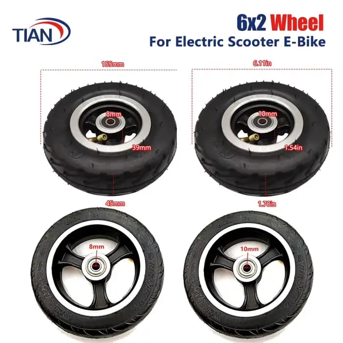 Roue de Scooter électrique 6x2 de 6 pouces avec pneu à Air