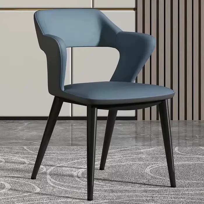 Chaise de salle à manger en cuir de Style français avec dossier, Design creux, adaptée au Clubhouse, hôtel, Restaurant occidental, café, 1 pièce