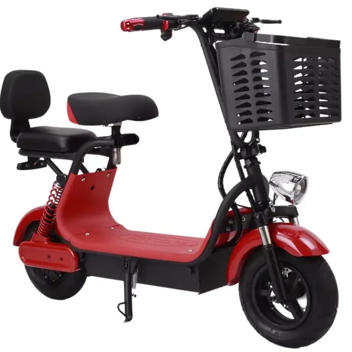 Scooter électrique pliant de 11 pouces, 1000W, avec siège, 2 roues, doubles freins, pour les déplacements adultes au travail, Scooter de mobilité, 2 places