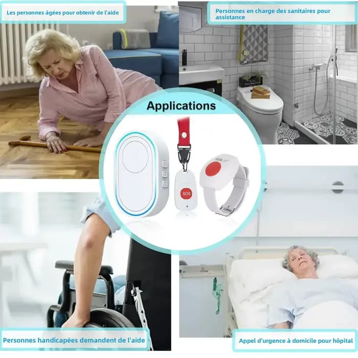 Bouton d'appel d'urgence sans fil Topvico pour soignants