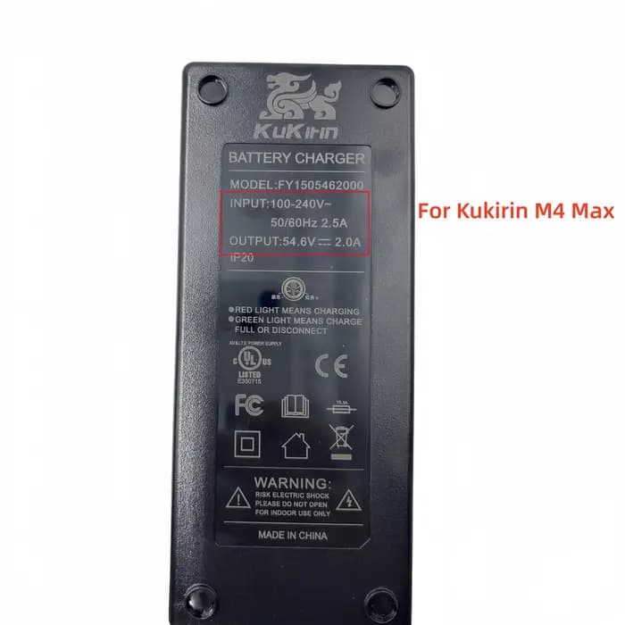 Chargeur au Lithium d'origine 54.6V 2.0a pour Scooter électrique Kukirin M4 Max Kugookirin M4max