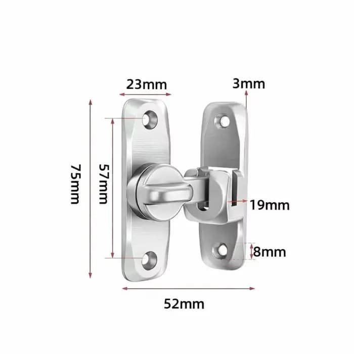 Serrure de porte rabattable à 90/180 degrés, 5 couleurs, boulons de sécurité pour la maison, loquet de porte coulissante, petits loquets de porte, matériel
