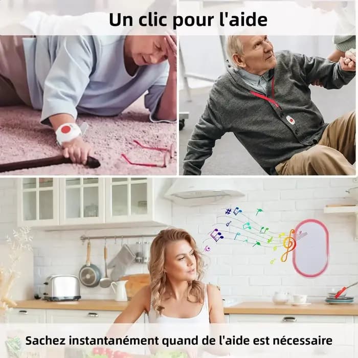 Bouton d'appel d'urgence sans fil Topvico pour soignants