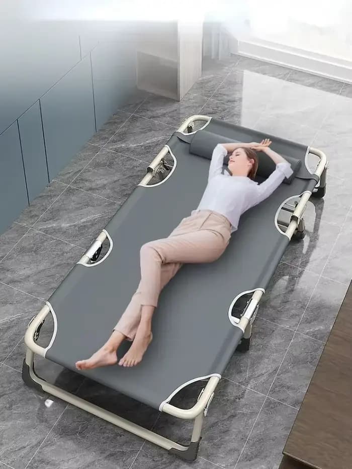 Lit pliant simple, lit de sieste simple pour la maison, lit de sieste multifonctionnel pour le bureau et l'extérieur, chaise inclinable réglable à quatre positions Amagi