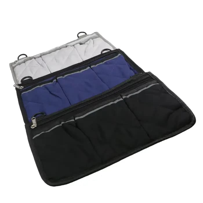 Sac de rangement pour accoudoir de fauteuil roulant avec bande réfléchissante