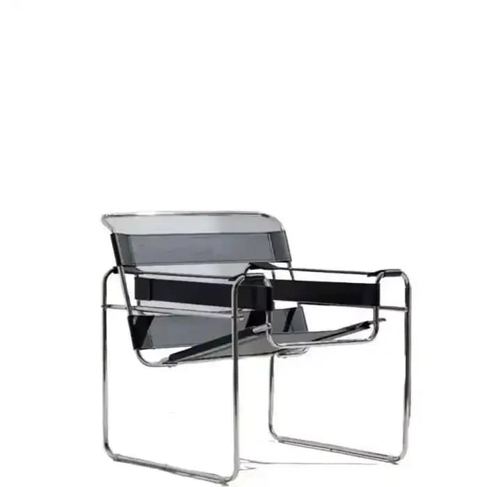 Canapé simple léger en cuir, selle de luxe, Style acier inoxydable, chaise paresseuse pour la maison, Design