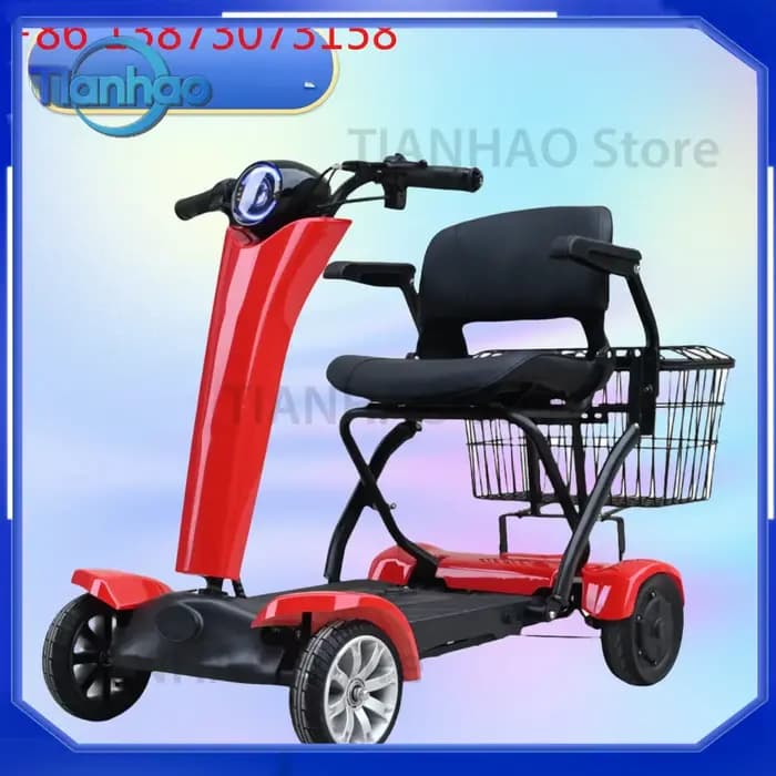 [Personnalisé] Scooter électrique pliable à double moteur 250W avec 4 roues pour personnes handicapées