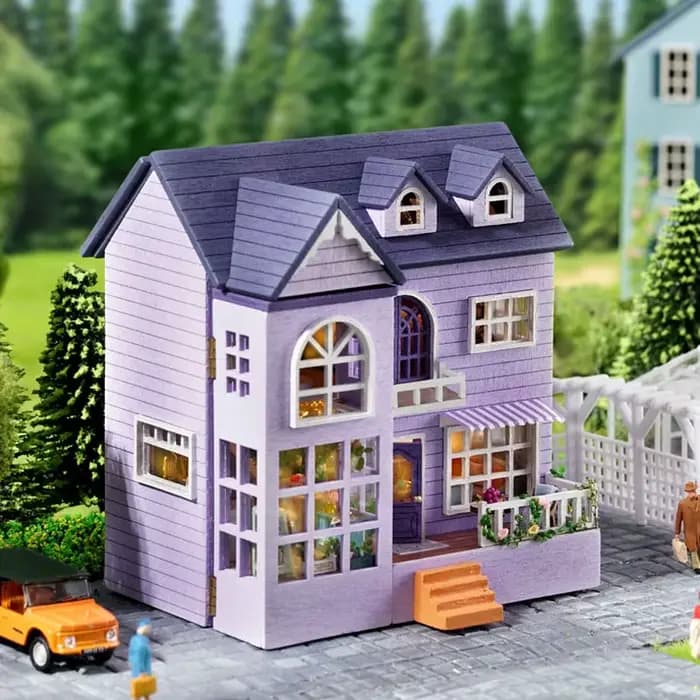 Kit de maison de poupée Miniature en bois, bricolage, assemblage mignon fait à la main, Mini modèle de maison, jouet de décoration, cadeau de Festival parfait pour les filles