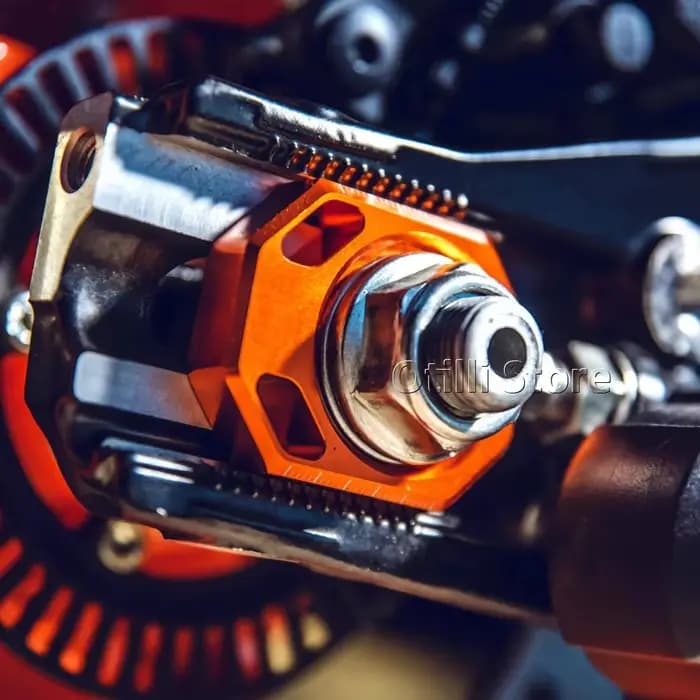 Orange avec Logo bloc d'essieu arrière ajusteur de chaîne régulateur curseurs tendeur moto pour 125 DUKE 390