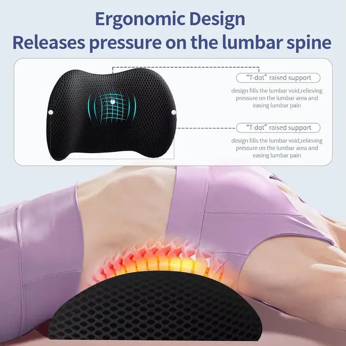Coussin de soutien lombaire ergonomique avec sangles réglables