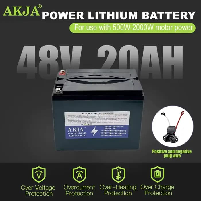 Batterie rechargeable 72V 20Ah 60V 48V avec protection contre les surcharges BMS