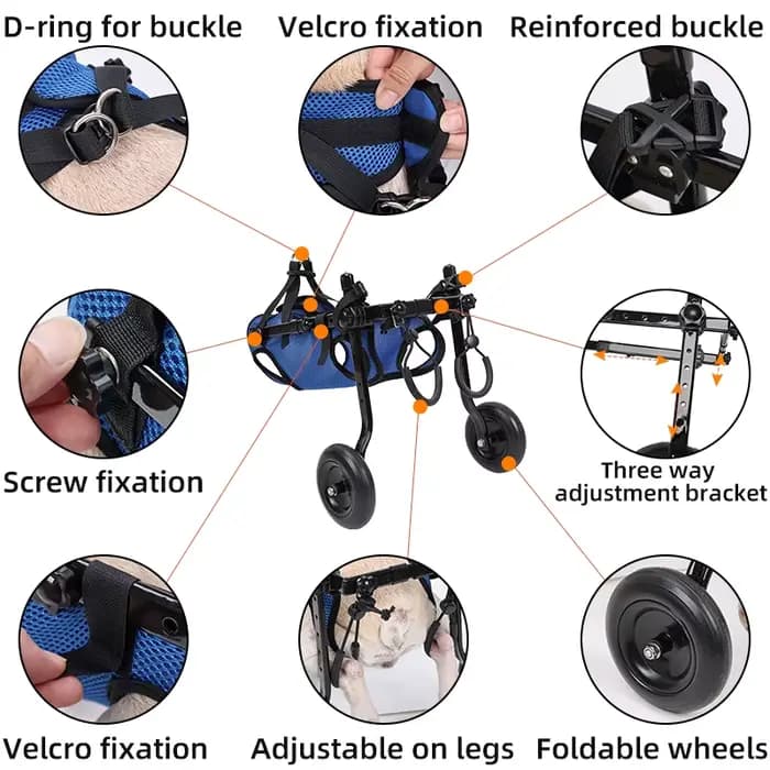 Chariot de fauteuil roulant pour animaux de compagnie