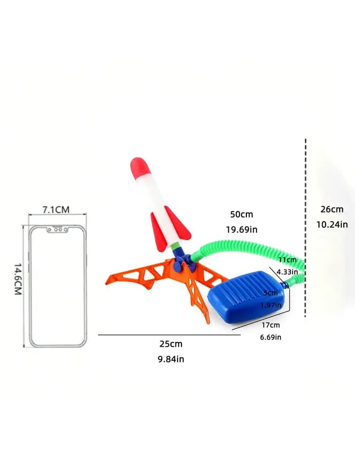Lanceur de pédale de fusée pour enfants, jouet volant de fusée en plein air, jouet de sport de saut pour enfants (paquets d'accessoires séparés pour l'achat)