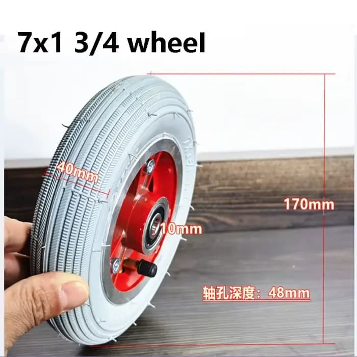 Roue avant et chambre à air pour fauteuil roulant électrique