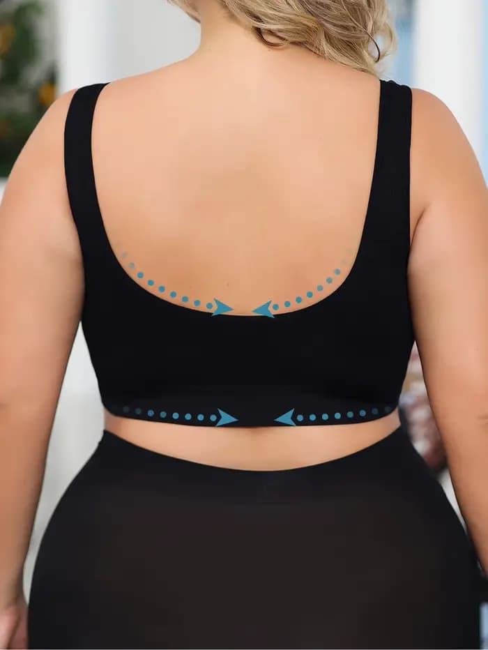 Soutien-gorge grande taille pour femme, sous-vêtement confortable, sans armatures, froncé pour fermer le toucher latéral et éviter l'affaissement