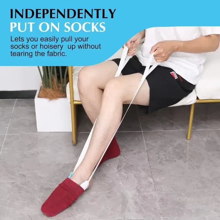 Aucune flexion requise Outil d'aide au chaussette facile – Poignée ergonomique ABS durable pour personnes âgées