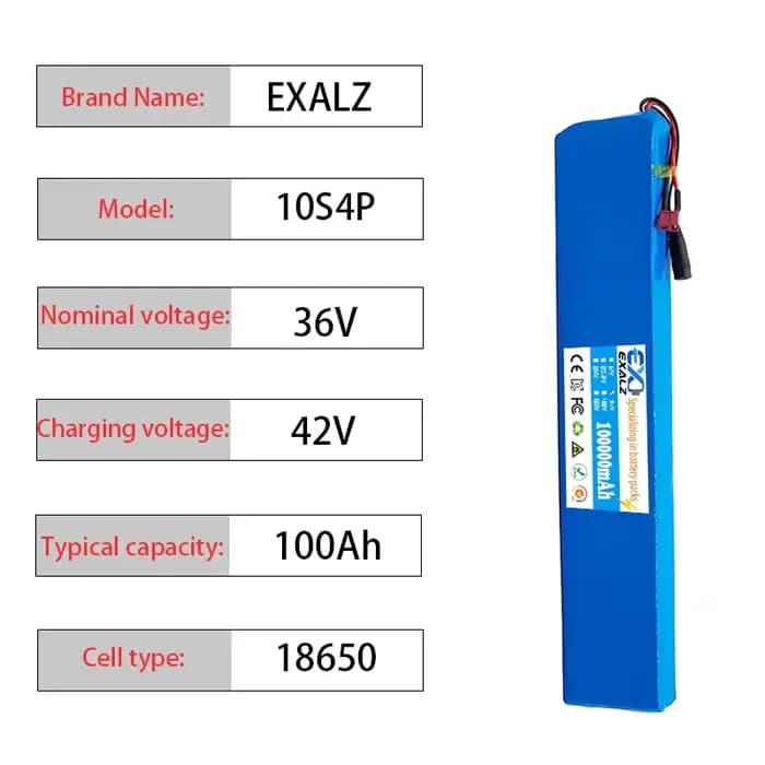 Batterie au lithium pour scooter électrique 10S4P 36V 100Ah