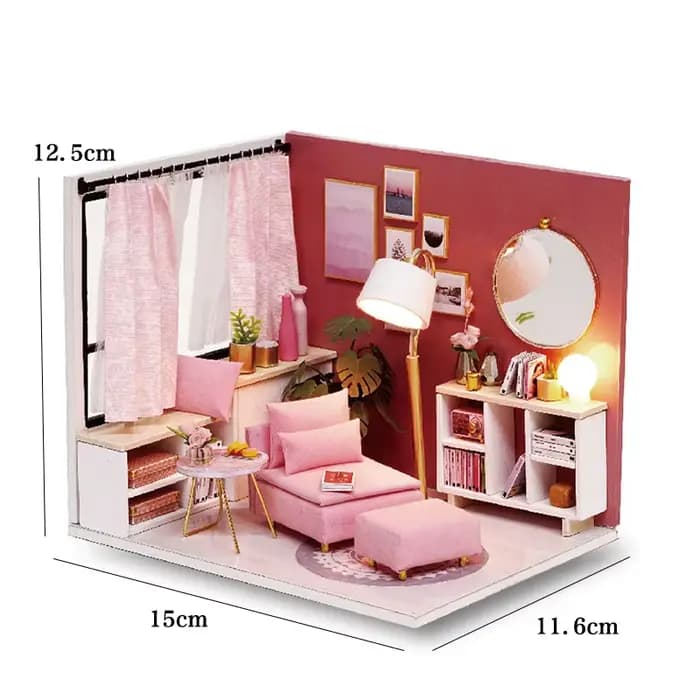 Maison de poupée Miniature en bois, Kit de petite maison à monter soi-même, maisons de poupée assemblées, modèle de construction, Puzzle 3D, jouet avec meubles, cadeaux pour adultes