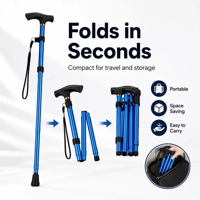 Canne de marche pliable réglable