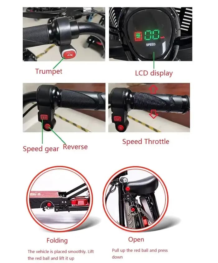 Promotion de Scooter électrique de 10 pouces personnes âgées 36V250W Scooters de mobilité pliables à double moteur 4 roues avec grand accoudoir vitesse maximale 18
