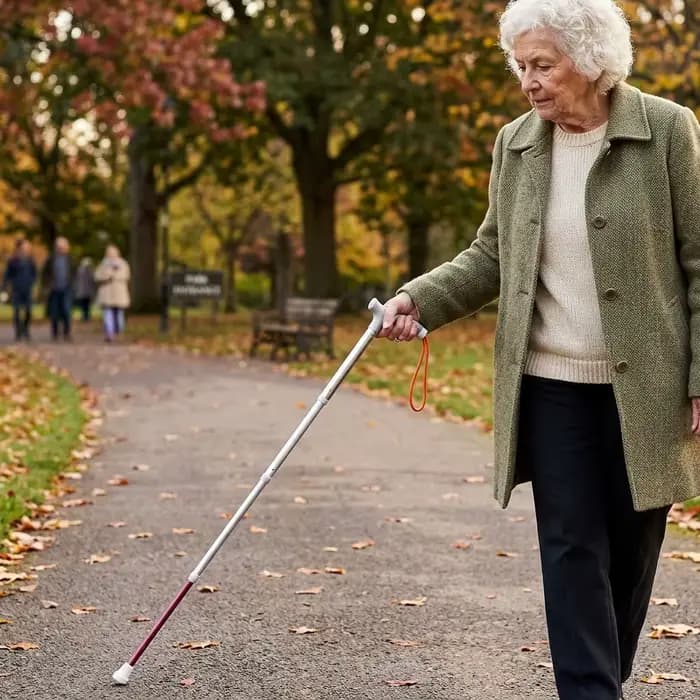 Canne réfléchissante pour aveugles