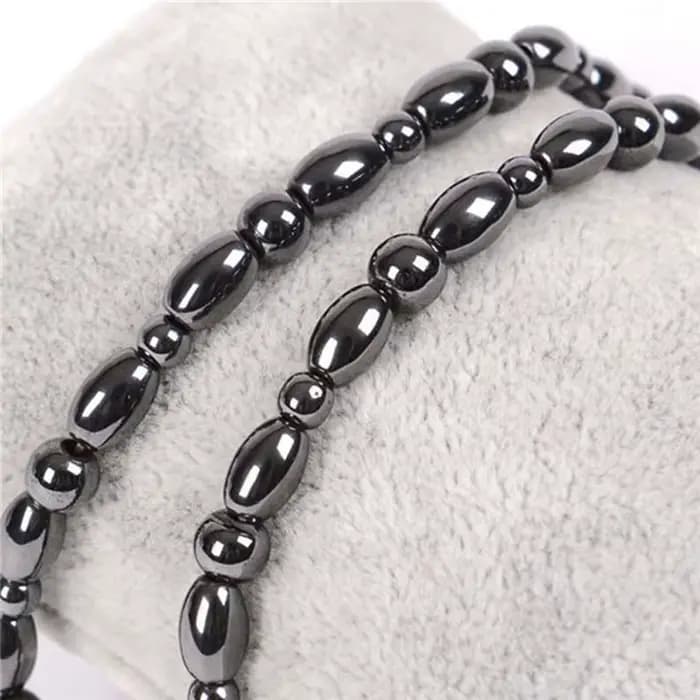 Bracelet en pierre noire magnétique pour perte de poids, avec pendentif porte-bonheur, Bracelet de thérapie à la cheville, produit pour perte de poids, soins de santé