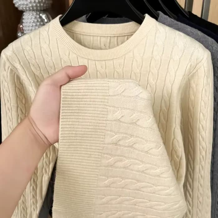 Chaud haut de gamme luxe homme à manches longues tricots col rond pas de boulochage pas de décoloration broderie printemps nouveau pull loisirs hommes vêtements