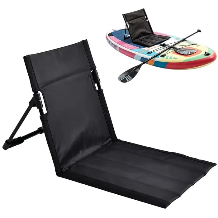 Chaise de camping pliable d'extérieur, chaise inclinable simple pour jardin, parc, pique-nique, camping, bateau, canoë, kayak avec coussin de dossier