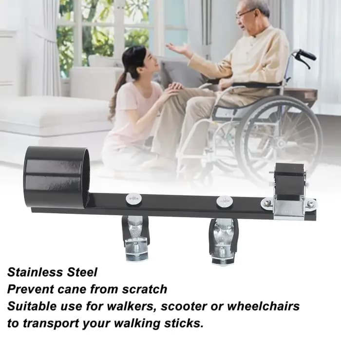 Support de canne pour fauteuil roulant