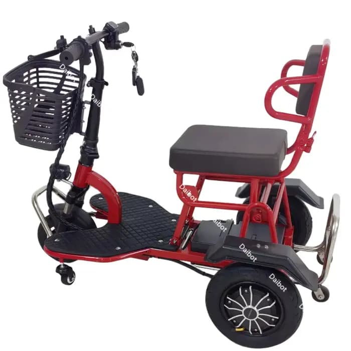Tricycle électrique pliant avec panier amovible et batterie antivol avec serrure pour personnes âgées