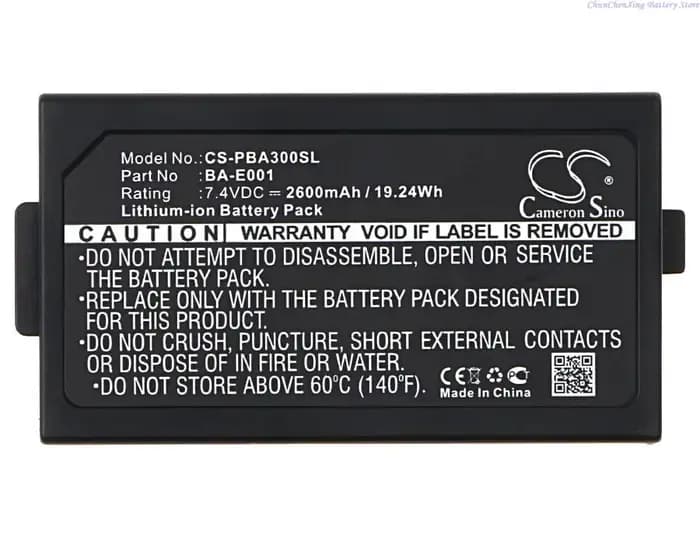Batterie 2600mAh/3300mAh BA-E001 pour Brother PT-E300