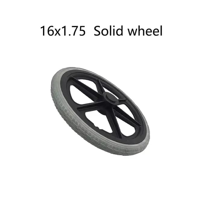 Pneu plein de haute qualité 16x1.75 avec moyeu pour accessoires médicaux arrière de fauteuil roulant de 16 pouces