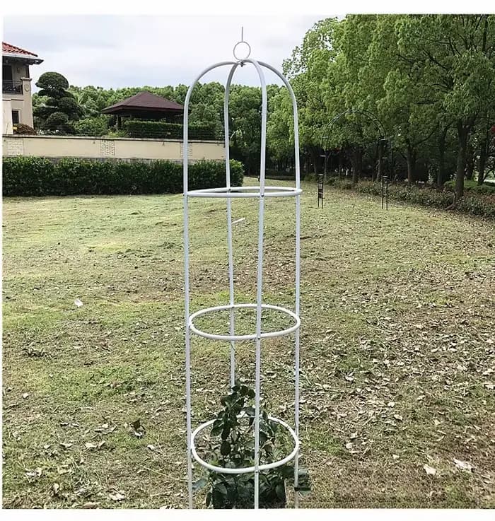 1 pièce Treillis de jardin en métal, Obélisque, 188 cm de hauteur, support pour plantes grimpantes, pour fleurs en pot, vignes, roses et clématites d'extérieur