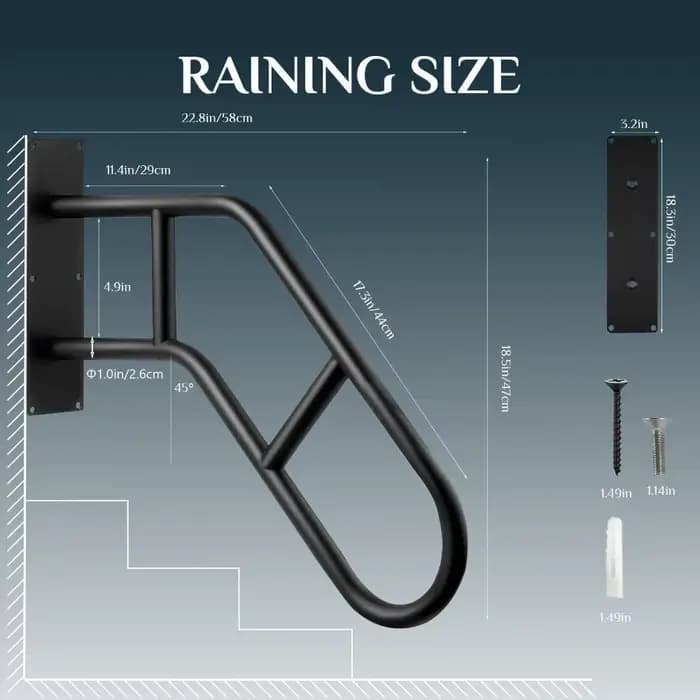 Rampe en fer durable, design en U