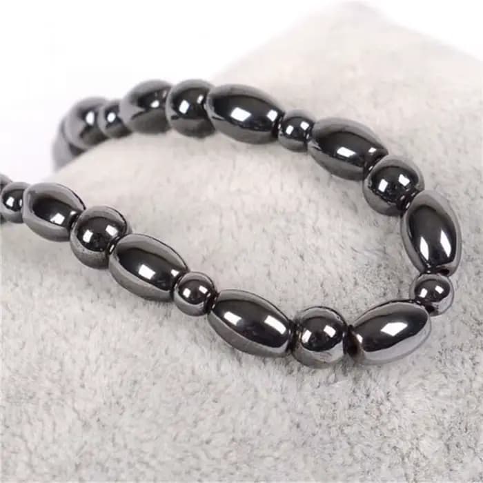 Bracelet en pierre noire magnétique pour perte de poids, avec pendentif porte-bonheur, Bracelet de thérapie à la cheville, produit pour perte de poids, soins de santé