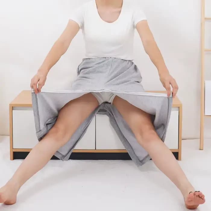Pantalon à double fermeture éclair facile à porter pour personnes âgées