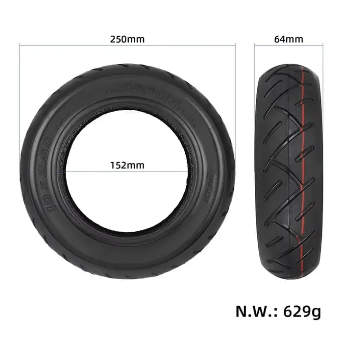 Pneu Tubeless pour Scooter électrique 10x2 50