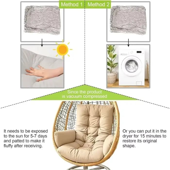 Coussin épais antidérapant pour chaise suspendue, coussin de siège en forme d'œuf pour chaise à bascule, coussin de dossier pour hamac de jardin extérieur et balcon