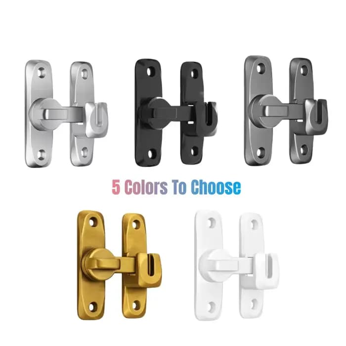 Serrure de porte rabattable à 90/180 degrés, 5 couleurs, boulons de sécurité pour la maison, loquet de porte coulissante, petits loquets de porte, matériel