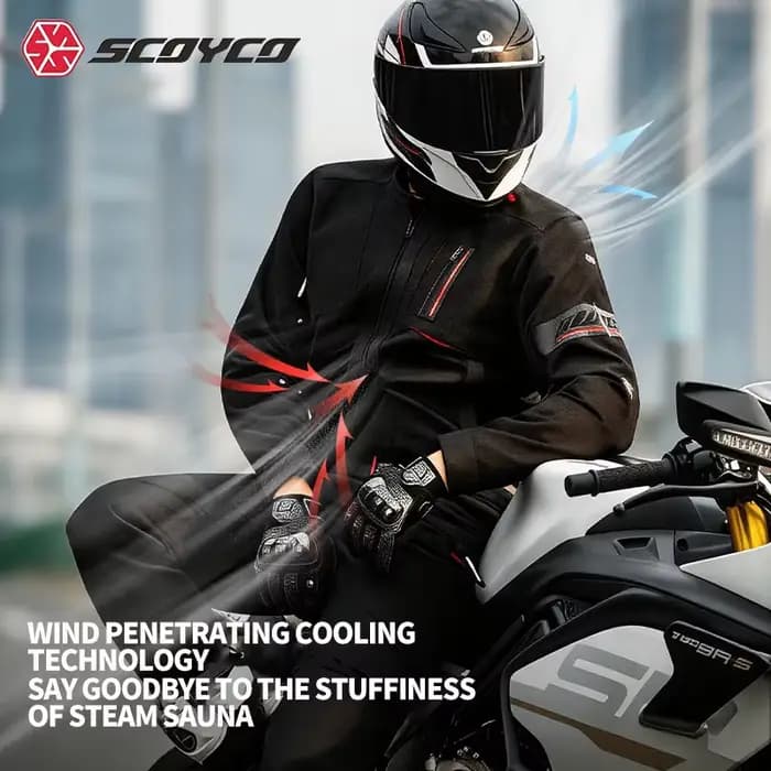 Veste et pantalon de moto SCOYCO, veste multifonctionnelle transformable en sac à dos, veste pour homme, été, respirante, légère, CE, anti-chute